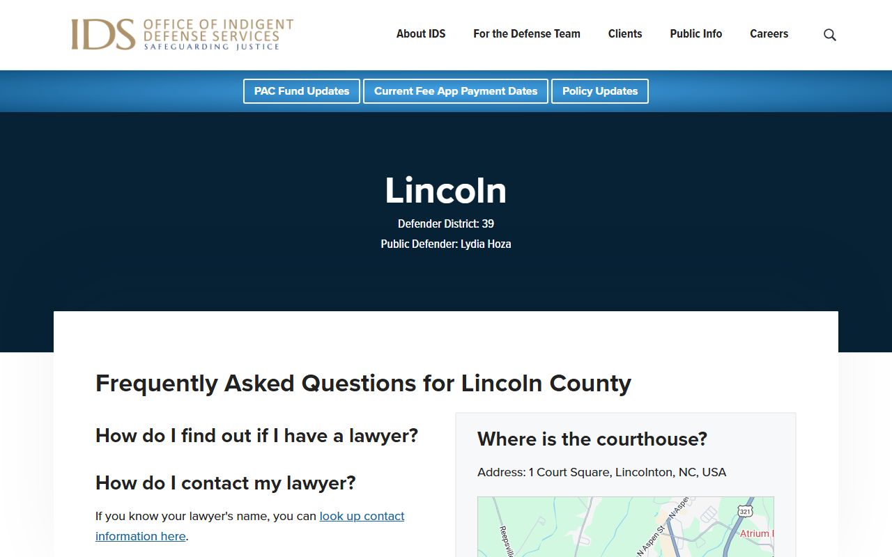 Lincoln County criminal court records public defender source