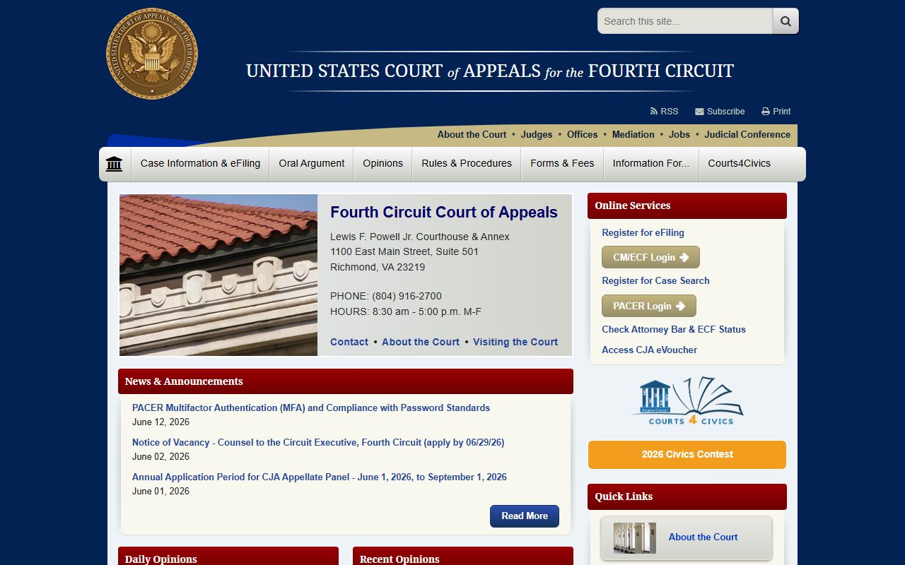 Lincoln County Superior Court District Court Fourth Circuit federal appeals