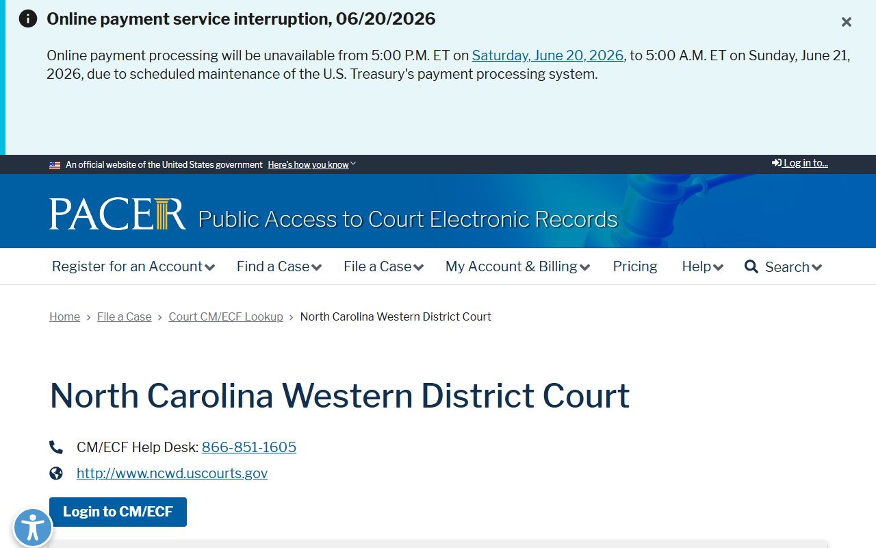 Lincoln County Superior Court District Court WDNC PACER lookup