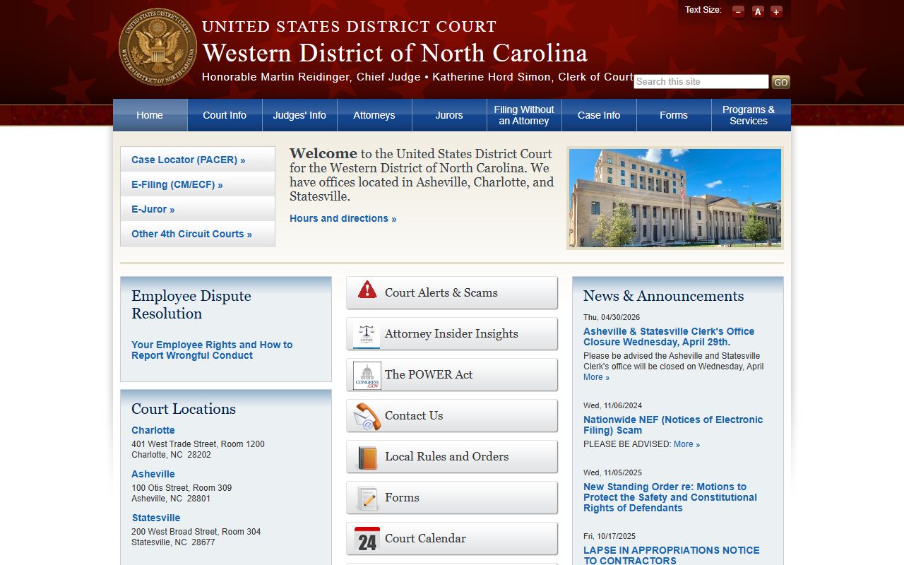 Lincoln County Superior Court District Court Western District of North Carolina home