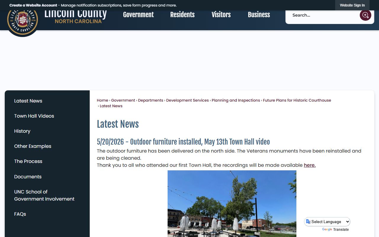 Lincoln County court records historic courthouse renovation updates