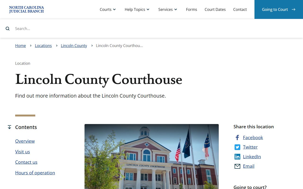 Lincoln County court records courthouse page
