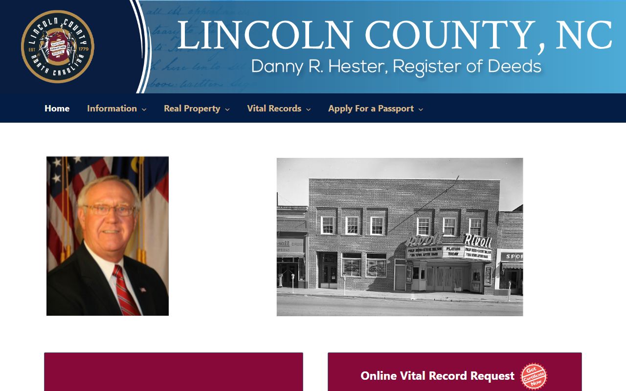 Lincoln County marriage records Register of Deeds homepage