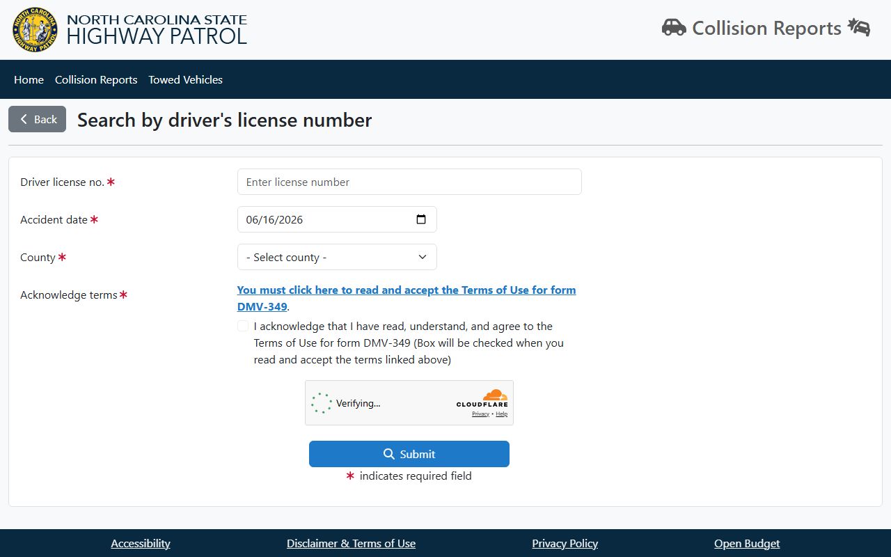 Lincoln County traffic court records NCSHP crash report search