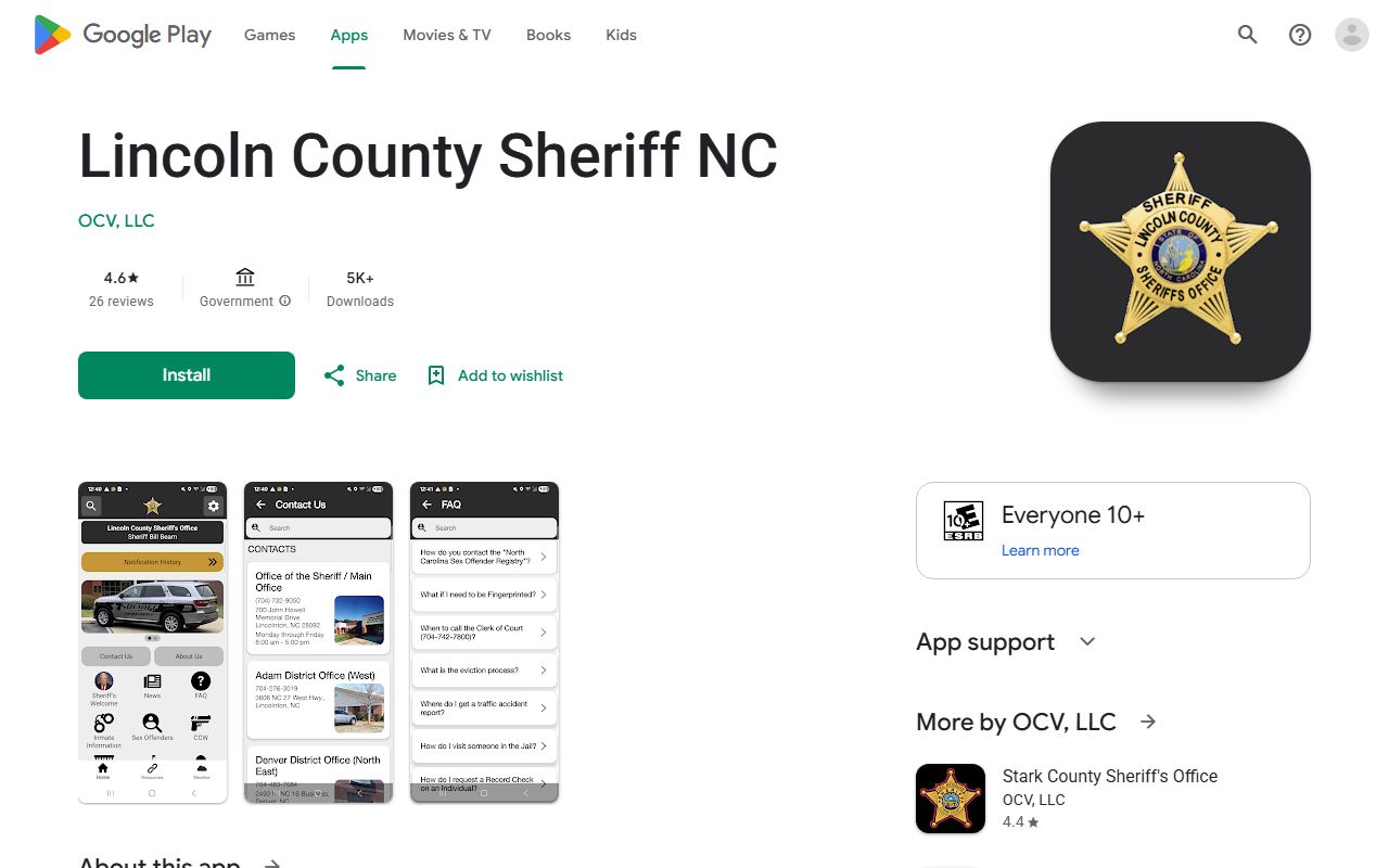 Lincoln County warrant search sheriff Android app